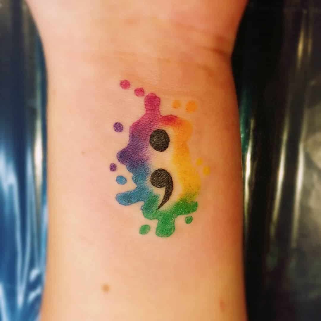 Watercolor Wrist Semicolon Idea