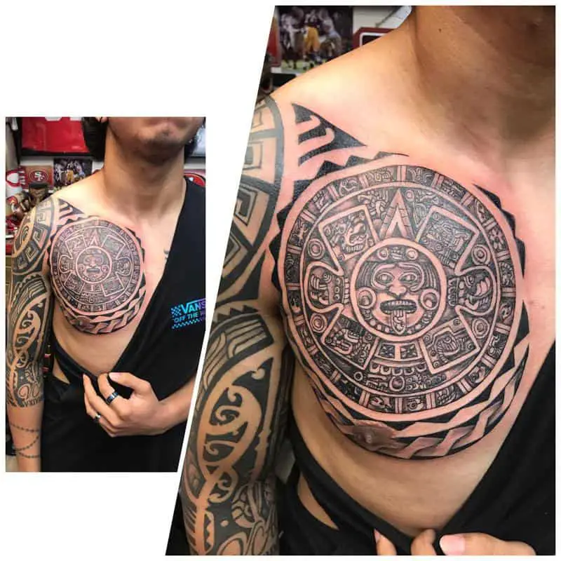Aztec Chest Tattoo 1
