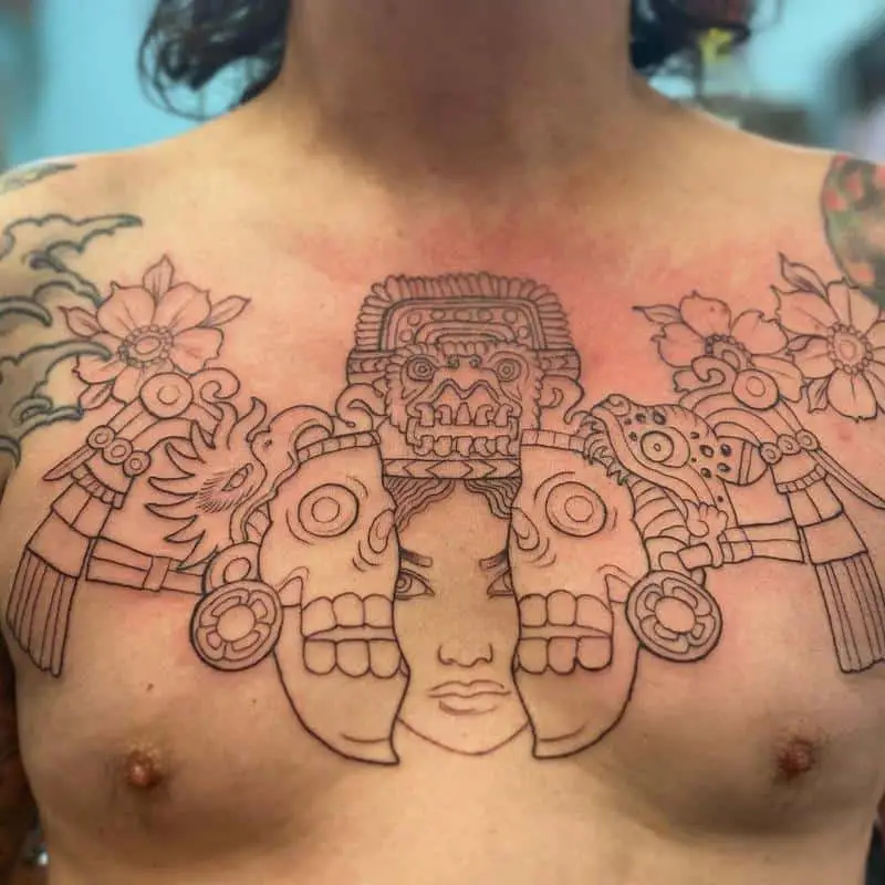 Aztec Chest Tattoo 2