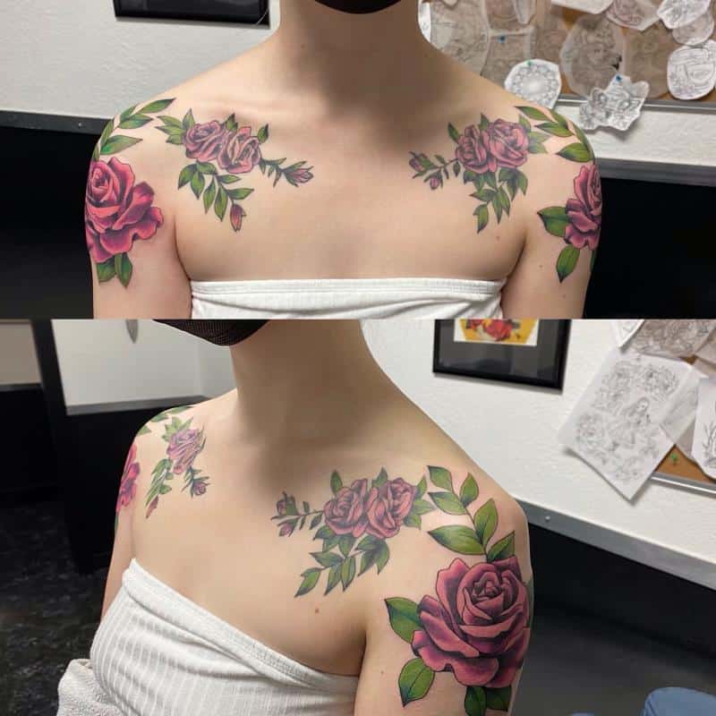 Big Flower Tattoo on Shoulder 1