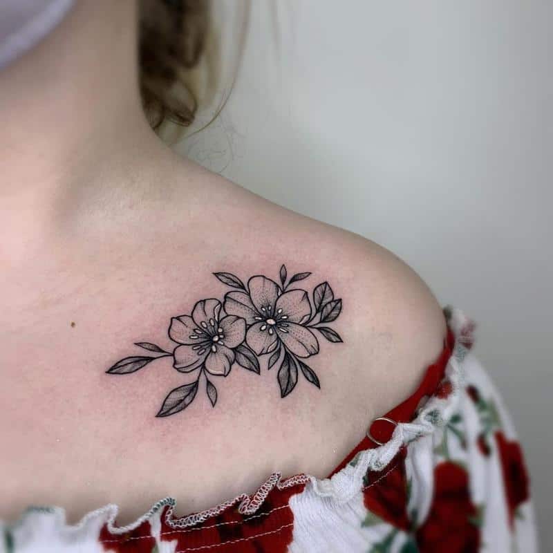 Cherry Blossom Tattoo on Shoulder 1