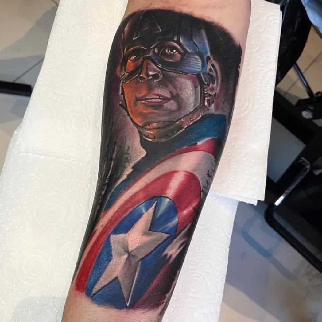Chris Evans Avenger Tattoo 