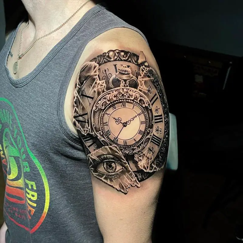Clock Bicep Tattoo 2