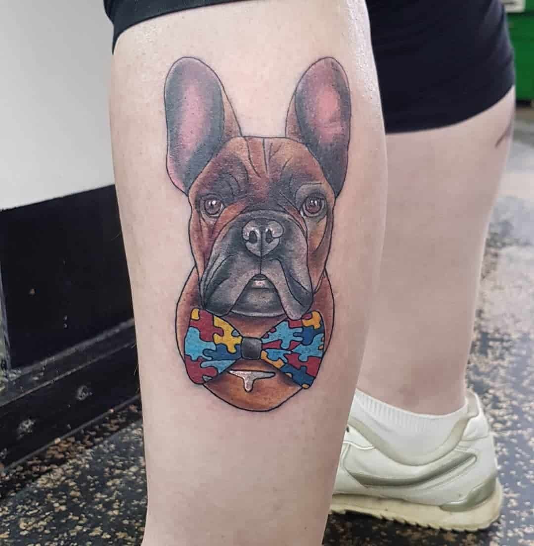Cute Dog Autism Tattoo Print 
