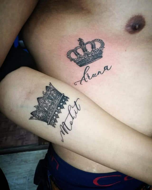 King and Queen Couple Tattoo-symbol of Love Tattoo-temporary - Etsy