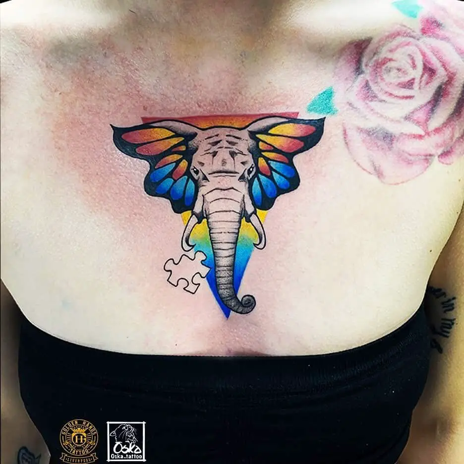 Elephant Chest Tattoo Autism Idea