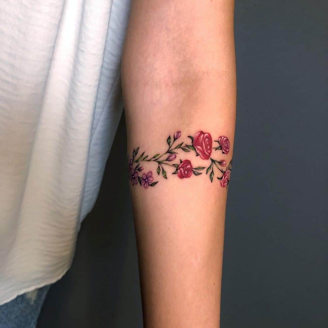 Flower Bracelet Tattoo 