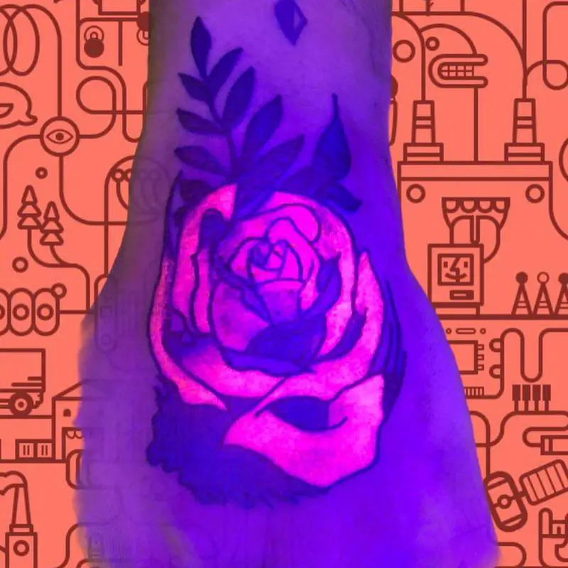 Flowers Glow In The Dark Tattoo 2