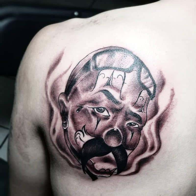 Gangster chest tattoo 2