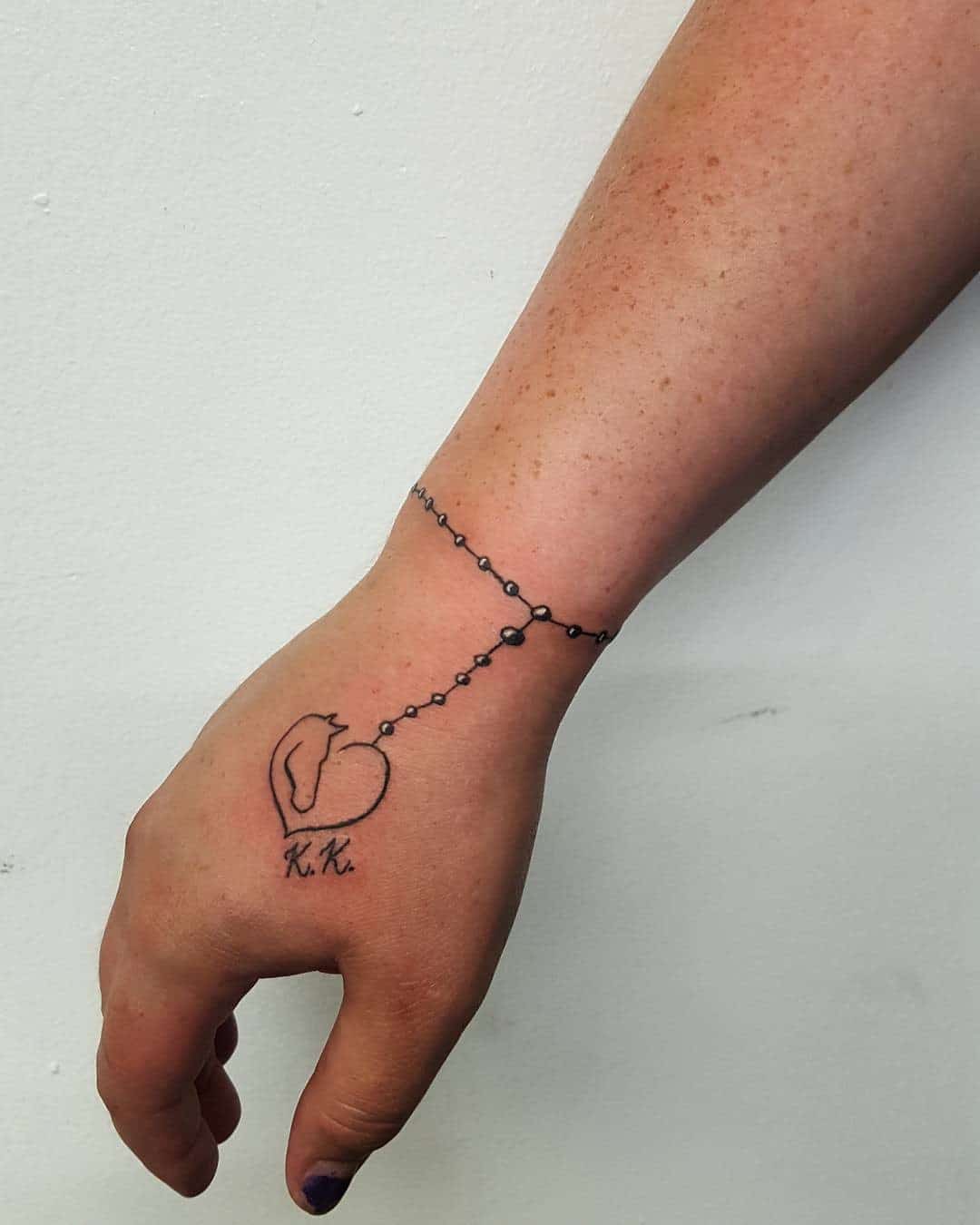 Heart Inspired Bracelet Tattoo 