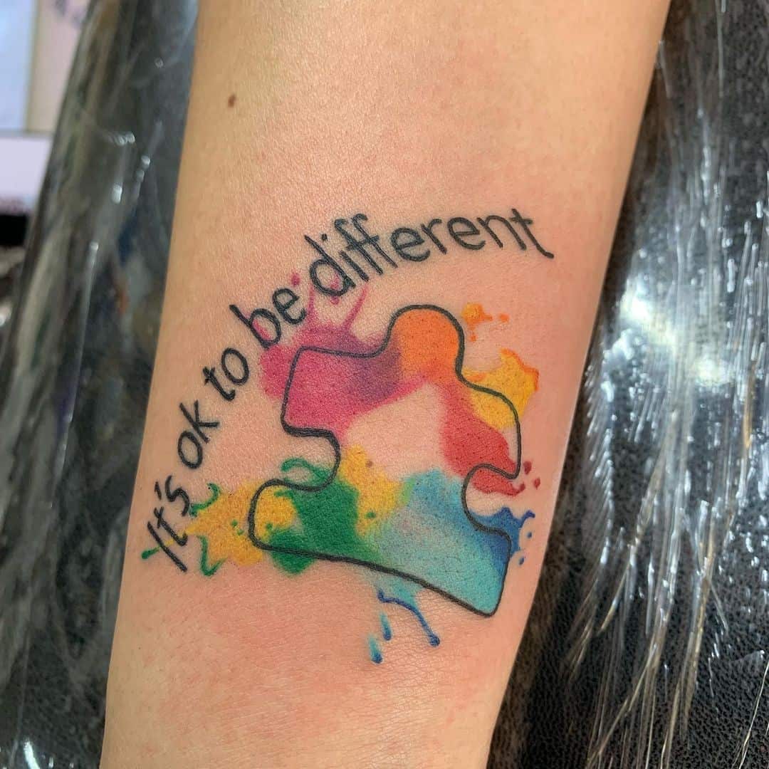 It’s Ok To Be Different Autism Tattoo