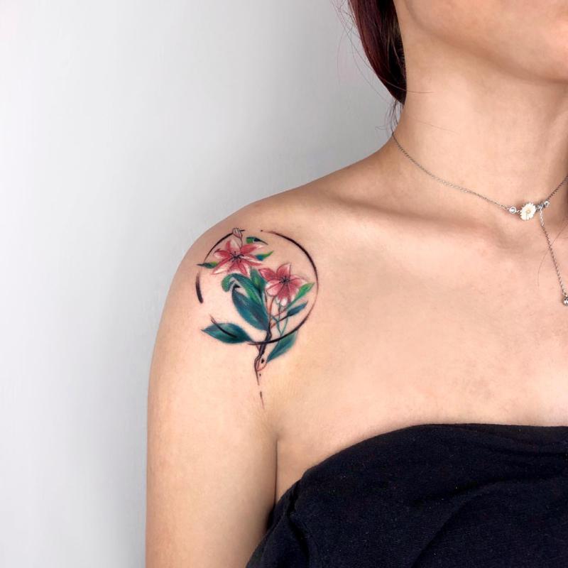 Jasmine Tattoo on Shoulder 2