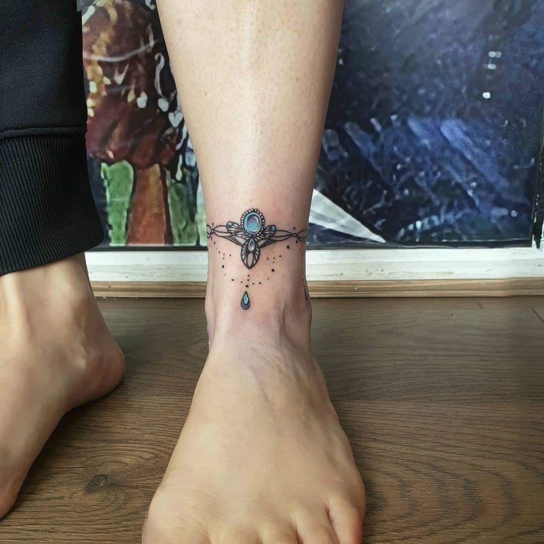 Learn 97+ about flower ankle bracelet tattoo super cool - in.daotaonec