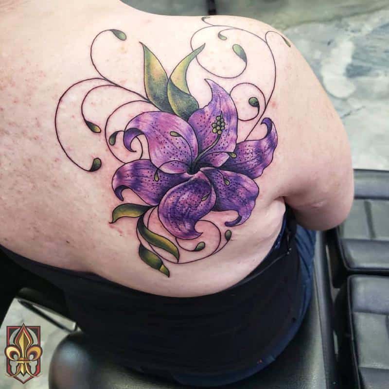 Lily Tattoo on Shoulder 1