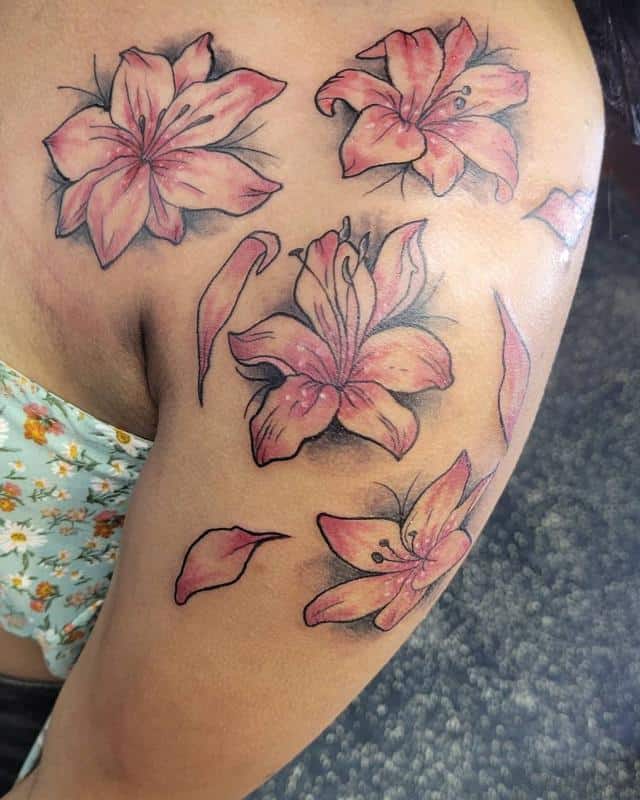 Lily Tattoo on Shoulder 4