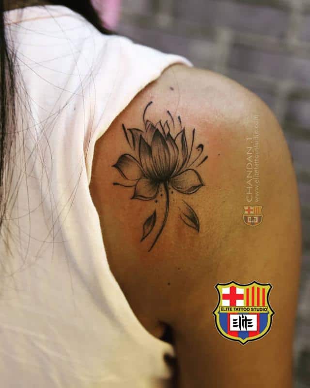 Lotus Tattoo on Shoulder 4