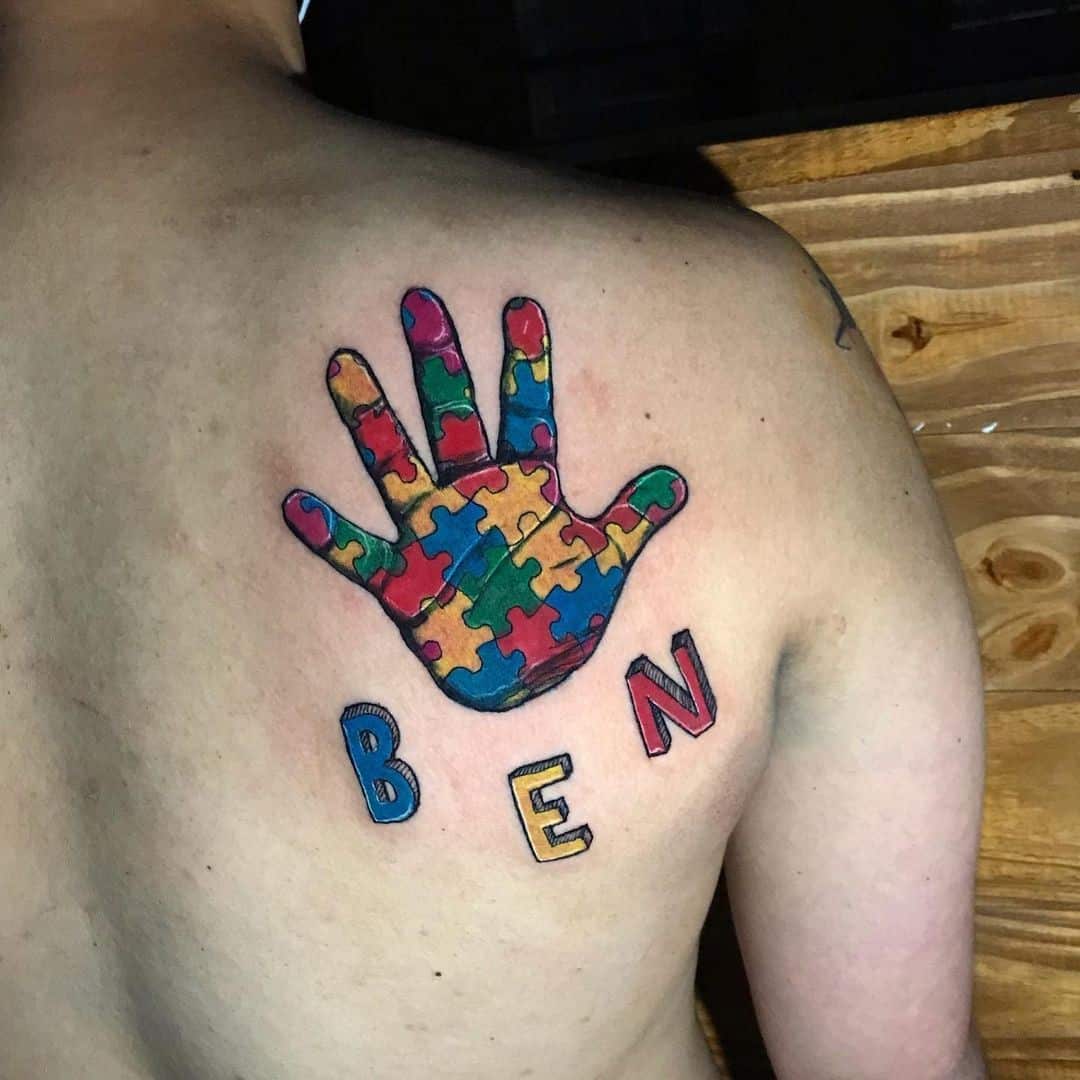 Palm Print Autism Tattoo 