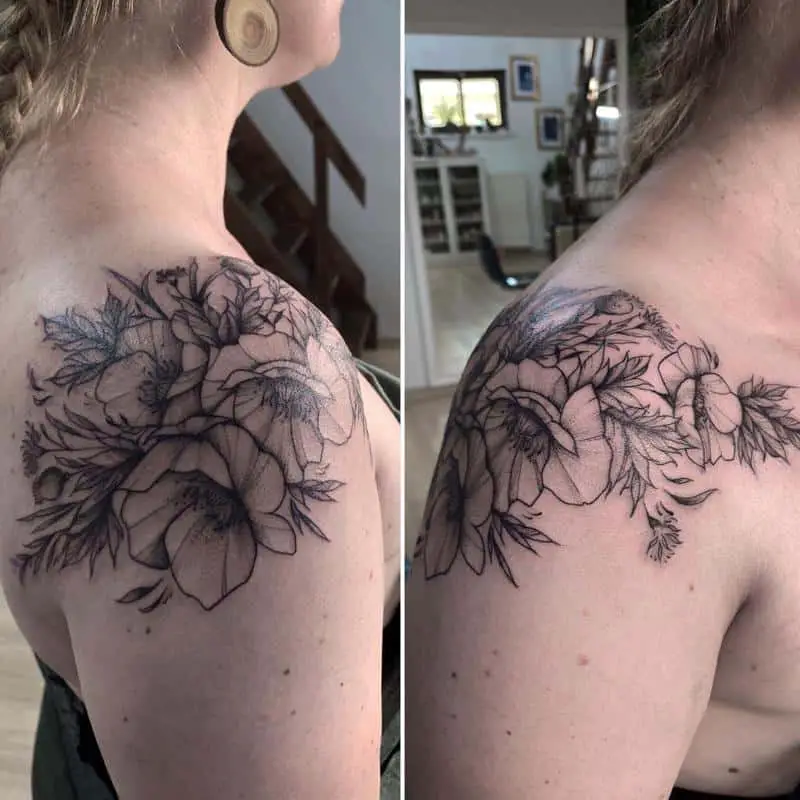 Poppy Tattoo on Shoulder 2