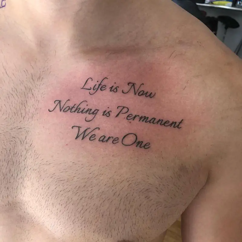Quote chest tattoo 4