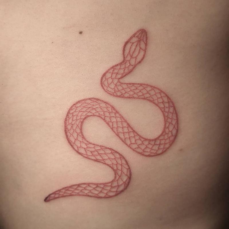 Red Snake Tattoo 2