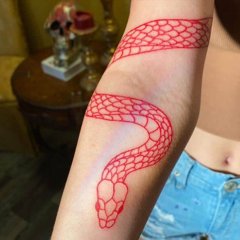 Red Snake Tattoo 4