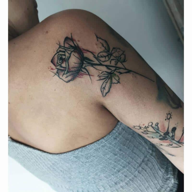 Rose Tattoo on Shoulder 4