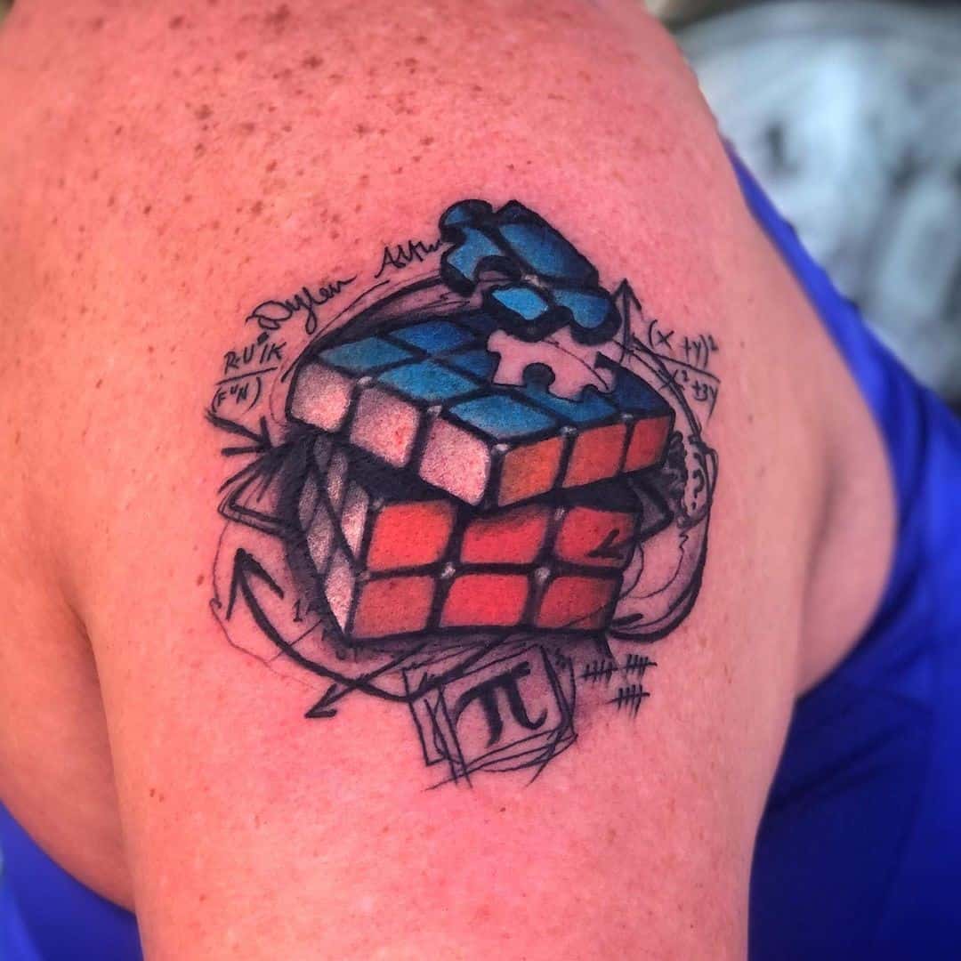 Rubik’s Cube Autism Tattoo Idea 