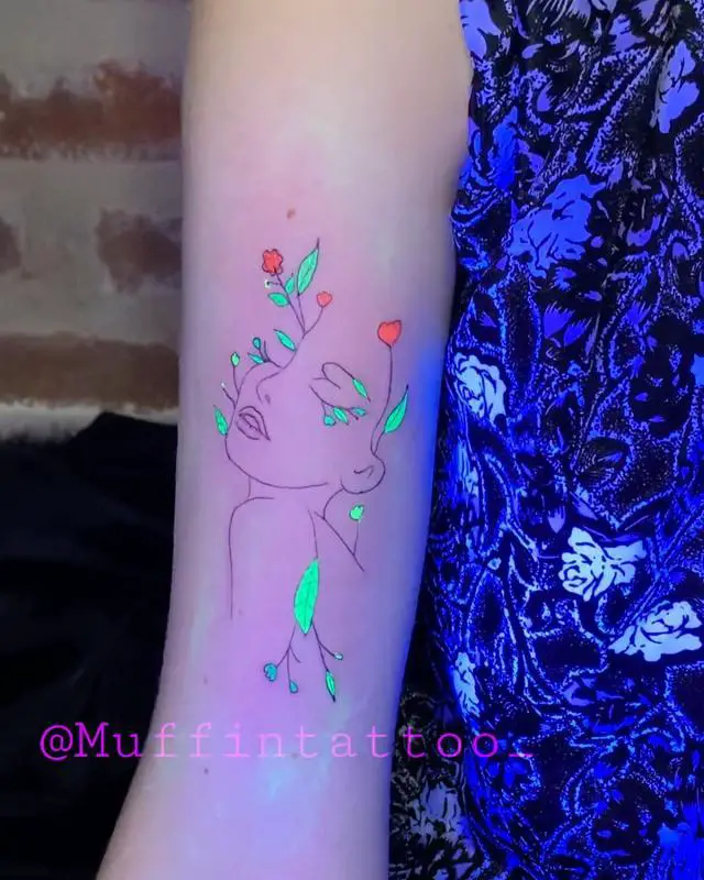Blue Waterproof Luminous Tattoo Sticker, Music Festival Party Fluorescent  Temporary Tattoos, Butterfly Snake Flower Dancer In Planet Pattern - Temu