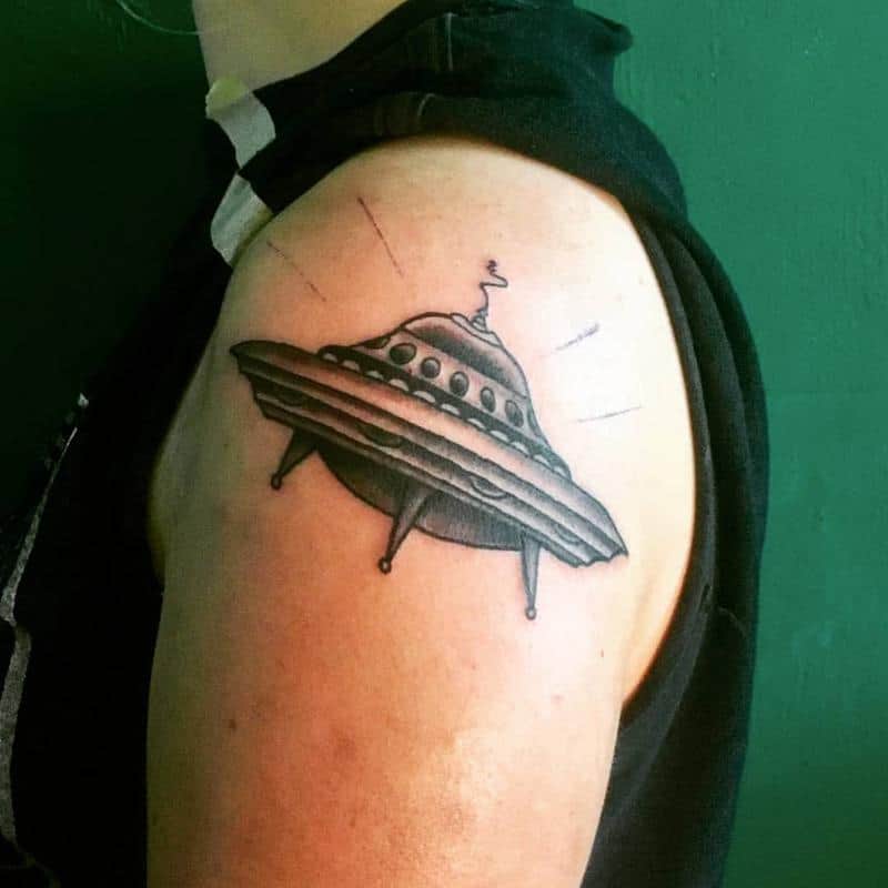 Simple Spaceship Tattoo 3