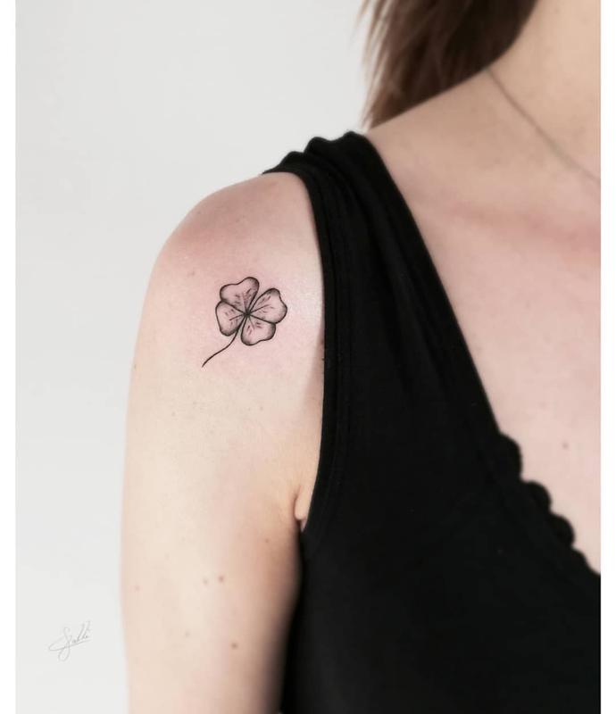Small Flower Tattoo on Shoulder 4