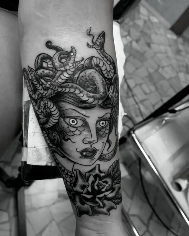 Sombre Medusa Tattoo 1