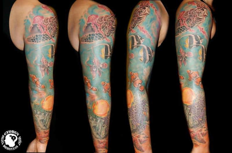 Starfish Tattoos On Sleeve