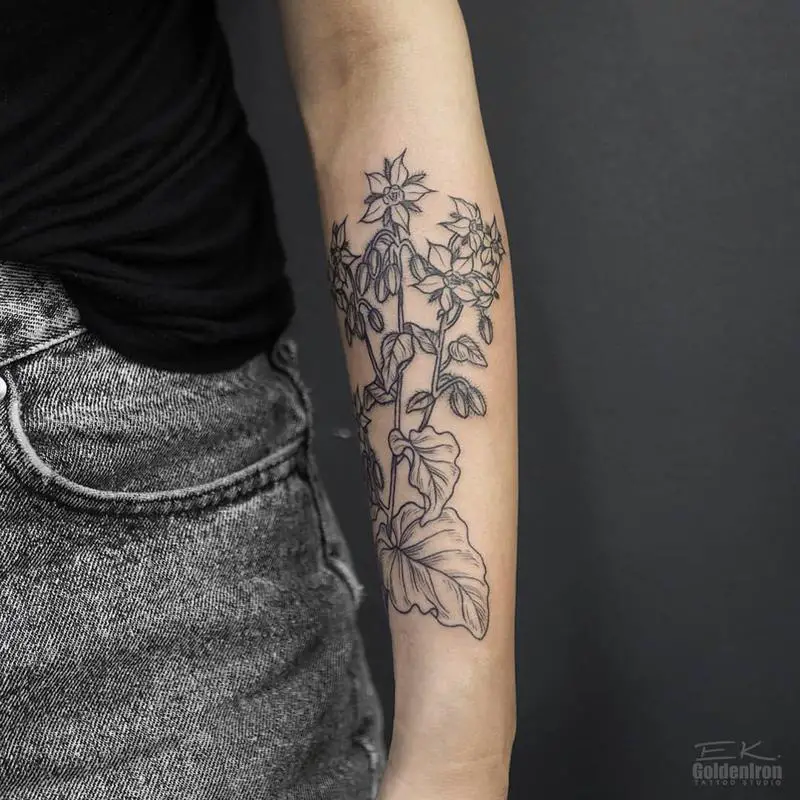 Borage Flower Tattoo That Show Courage and Bravery 4