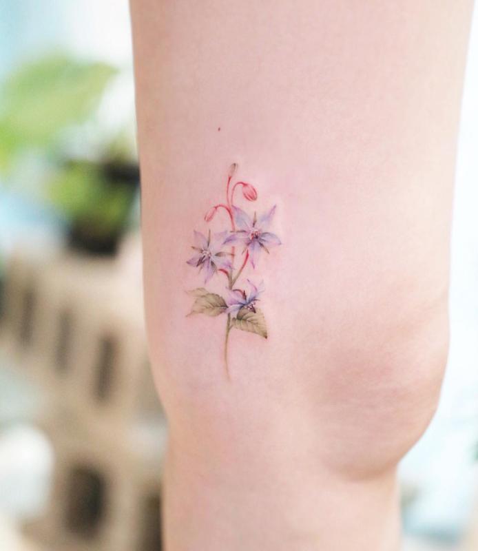 Borage Flower Tattoo That Show Courage and Bravery 5