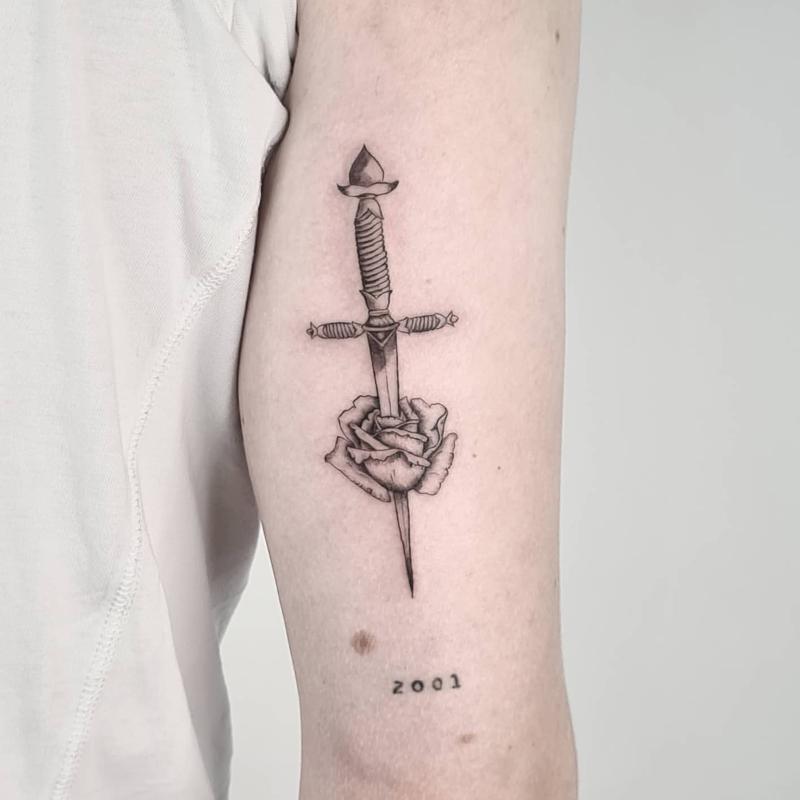 Dagger Tattoo That Show Courage and Bravery 1