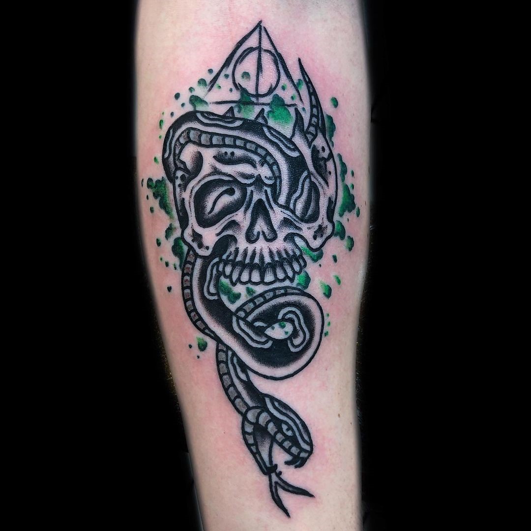 Death Eater Tattoo Black & Green Ink 