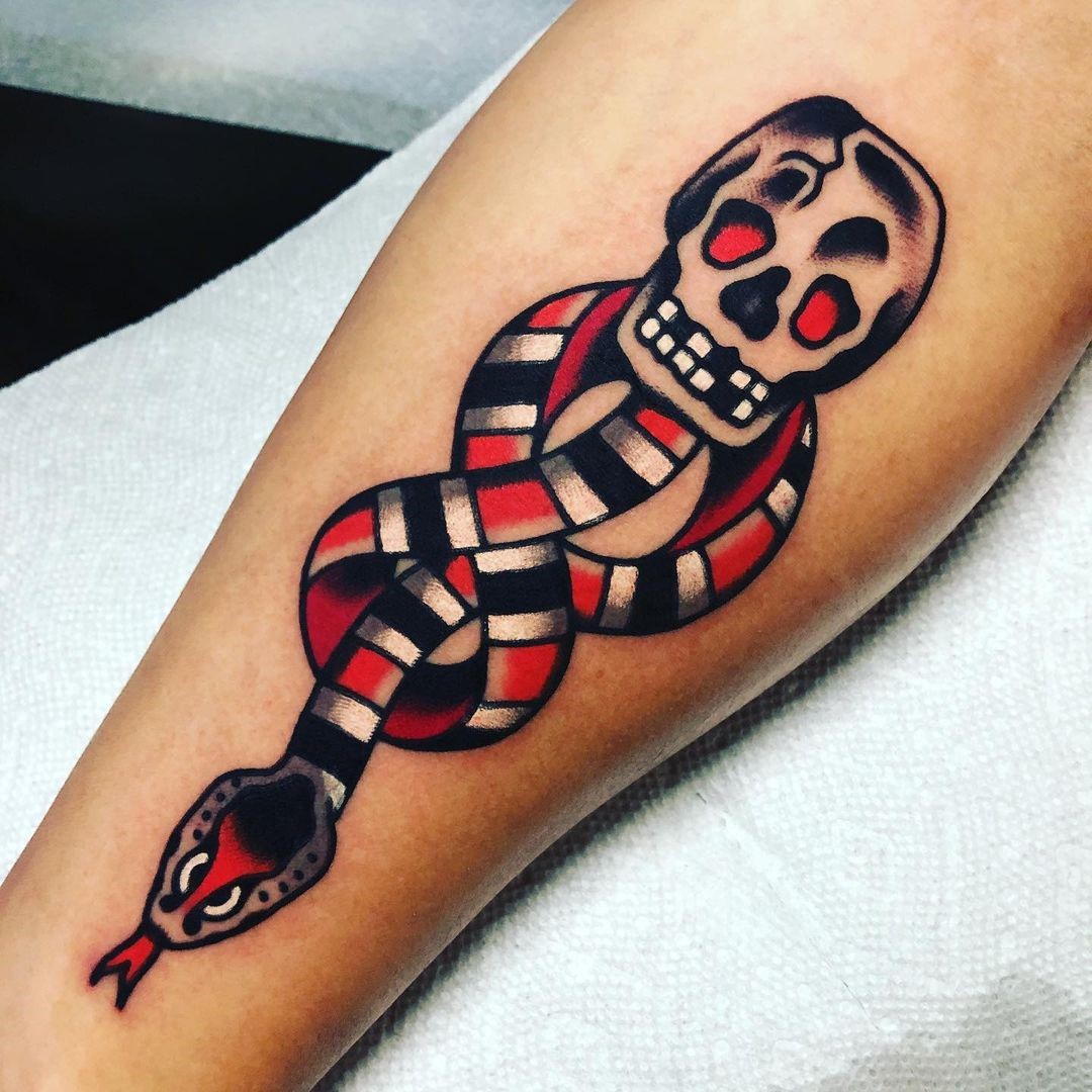 Death Eater Tattoo Black & Red Ink 