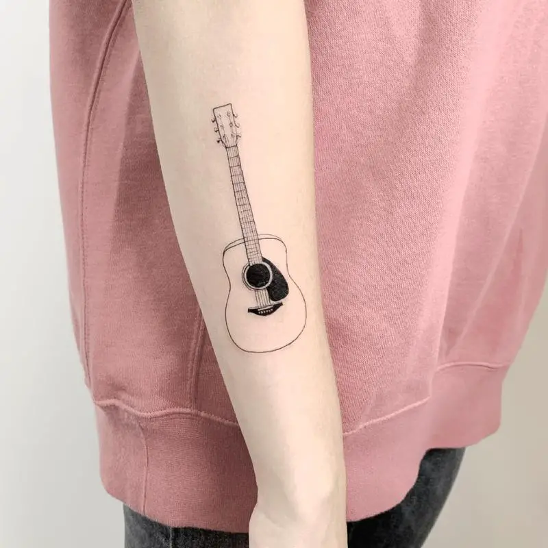 Tip 100+ about simple guitar tattoo unmissable - in.daotaonec