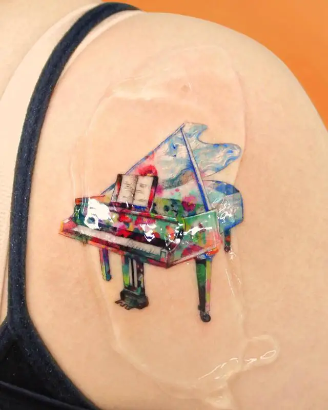 Piano Tattoo Design 6