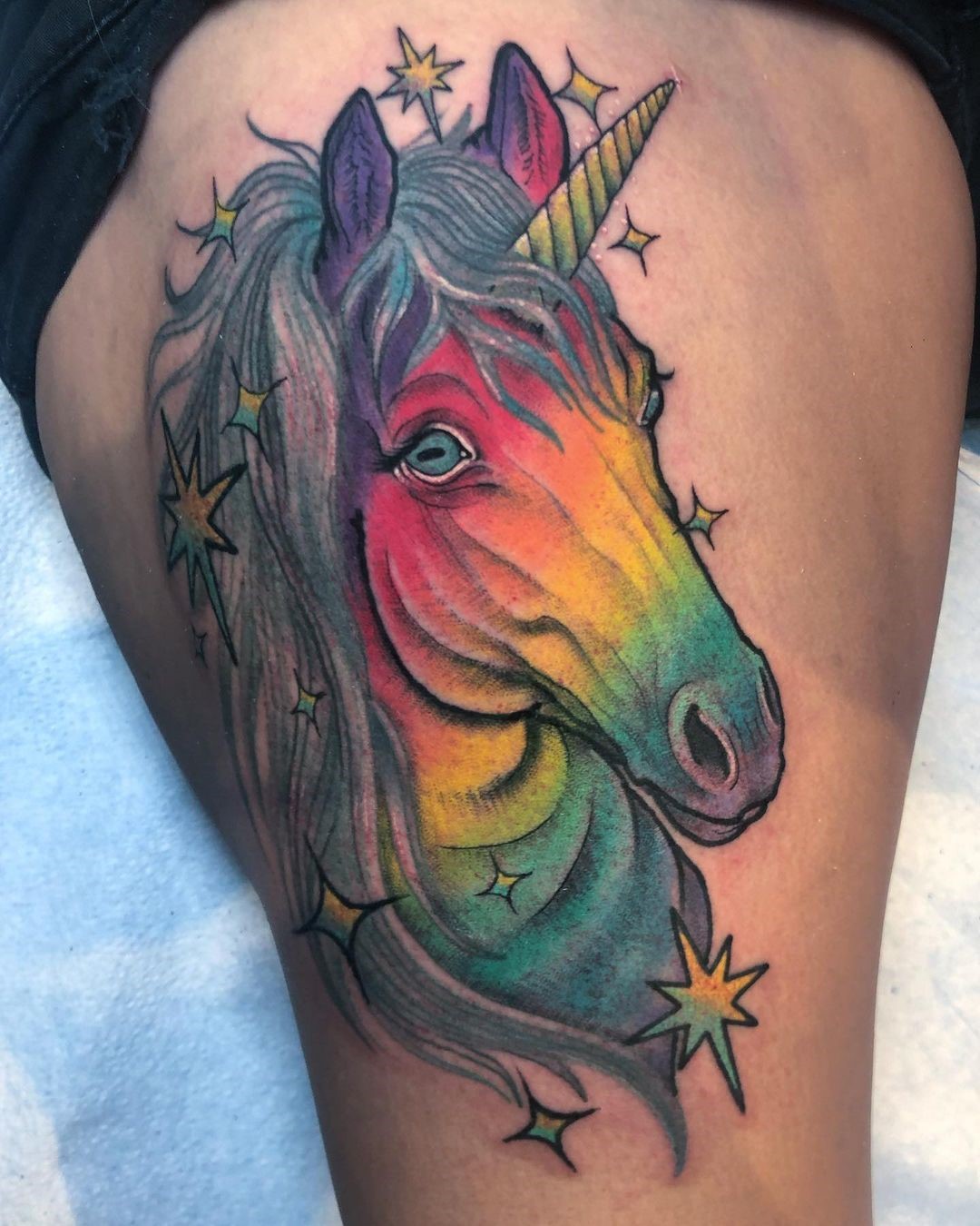 Rainbow Unicorn Tattoo Giant Art