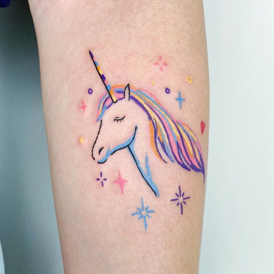 Mini Tattoo  YoungInk  Unicorn mang một vẻ đẹp mạnh mẽ một biểu tượng  của sự may mắn và tốt đẹp  16InkYoungTattoo Vui lòng đặt lịch trước để  trải nghiệm
