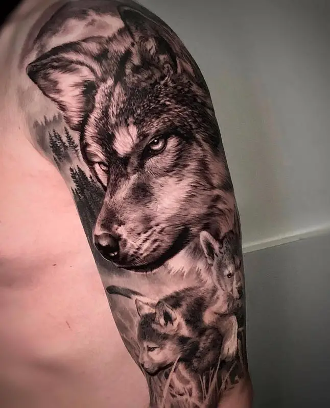 Wolf Tattoo That Show Courage and Bravery 1