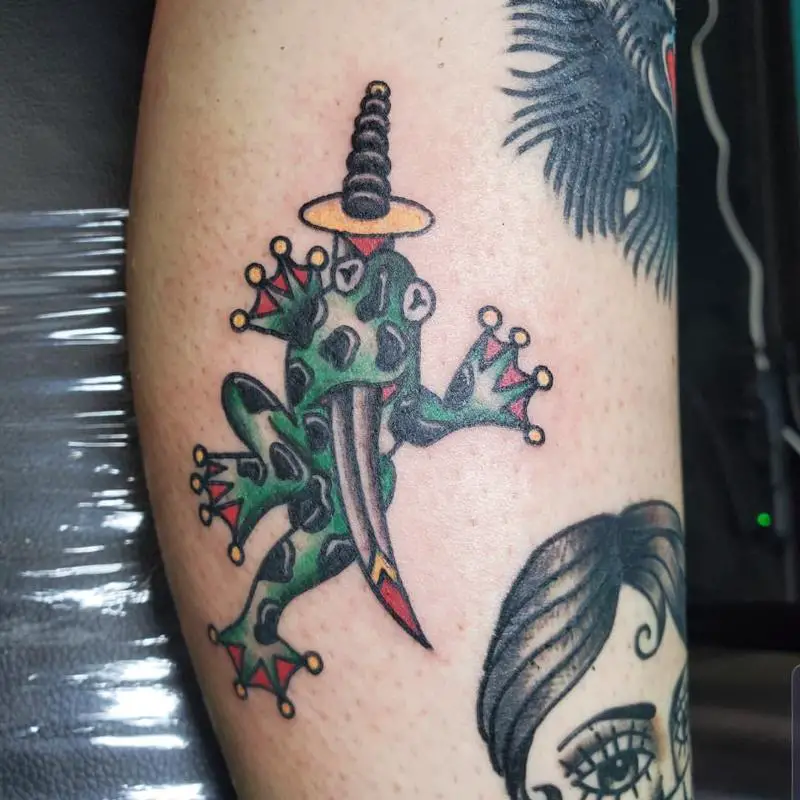 A Frog In The Process Of Healing Tattoo