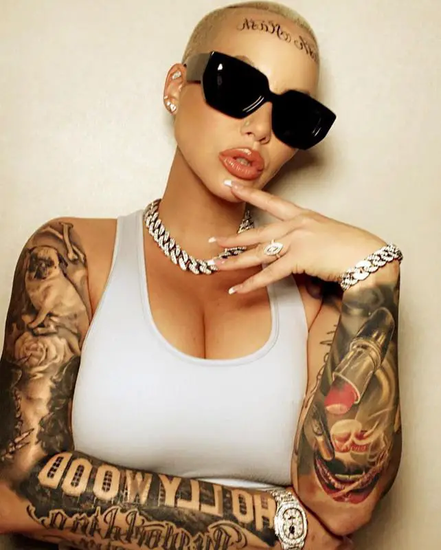 Amber Rose Face Tattoo