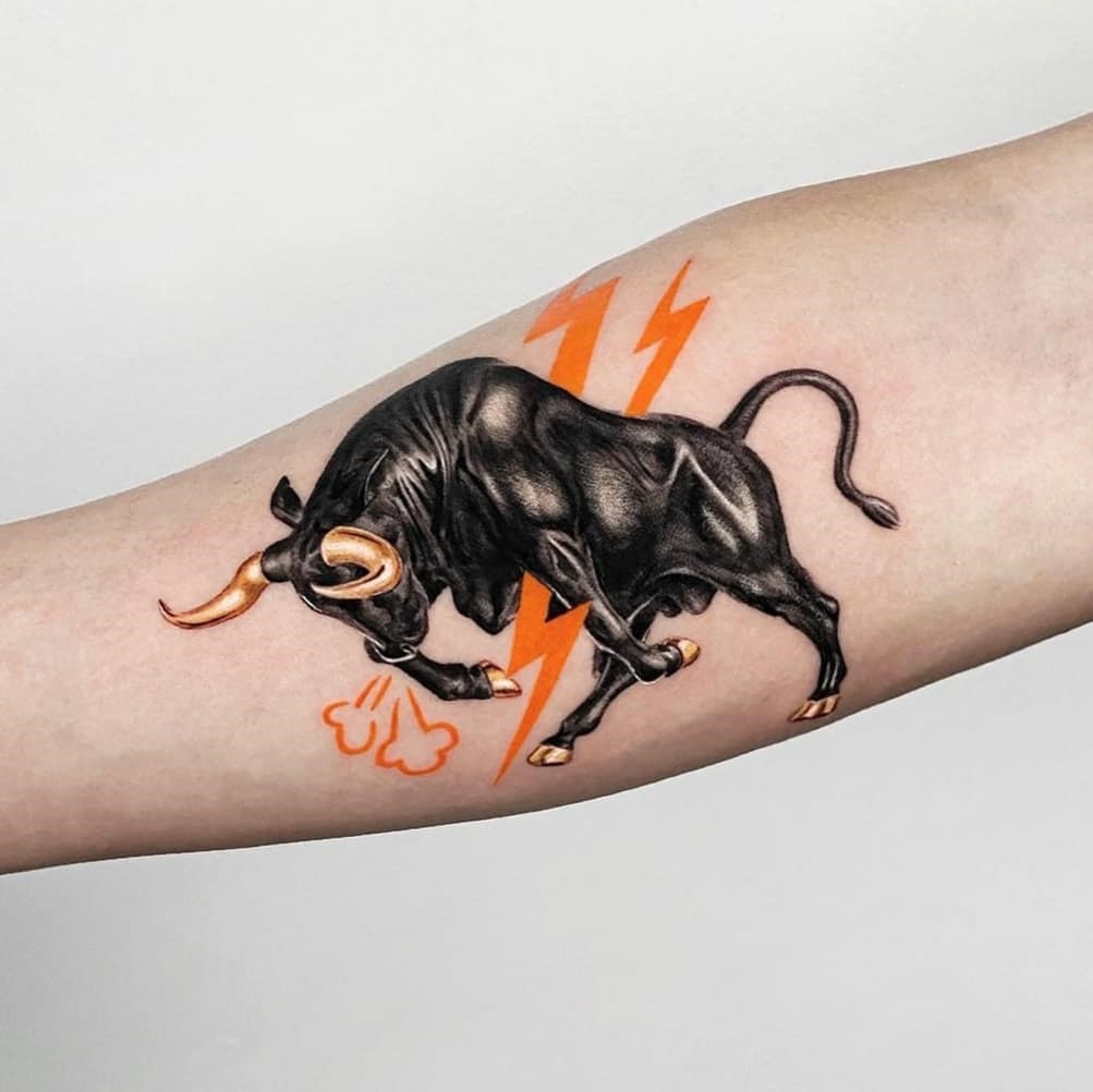 Rock bull tattoo 