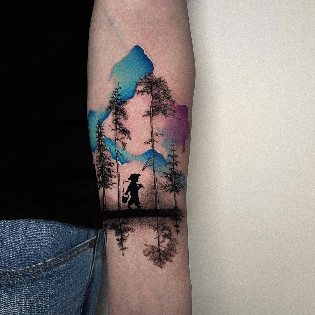Realism Forest tattoo men at theYoucom