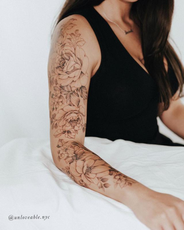 Chrysanthemum Sleeve Tattoo 2