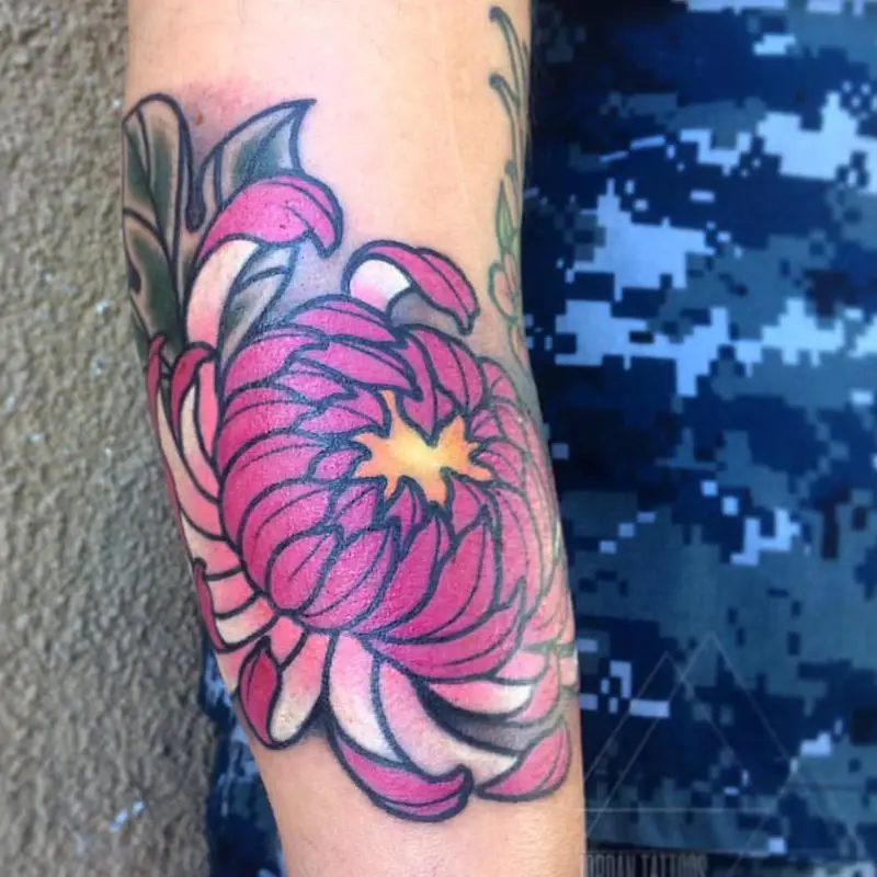 Color Chrysanthemum Tattoo 1