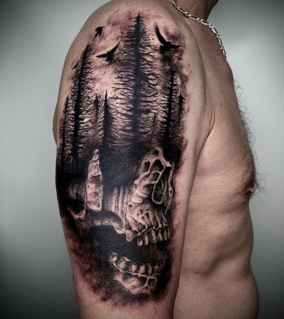 Dark Forest Tattoo Shoulder 