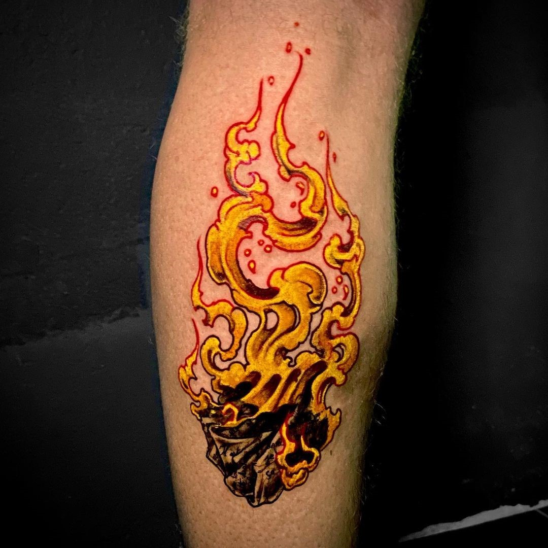 Dramatic Fire Tattoo Ink 